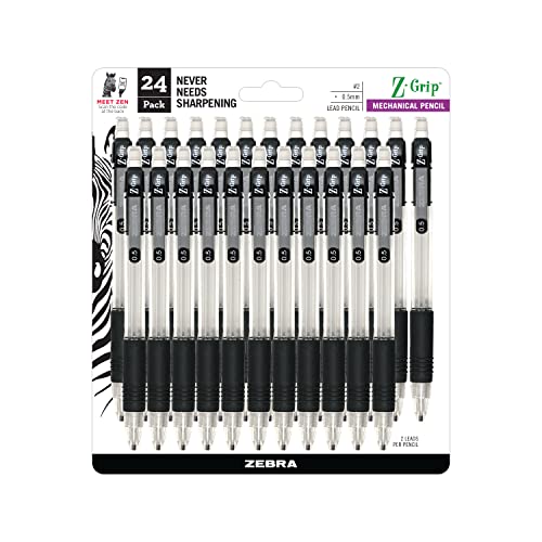 Critérium Zebra Z-Grip 0,5mm noir pour éviter les mines cassées et écrire sans fatigue