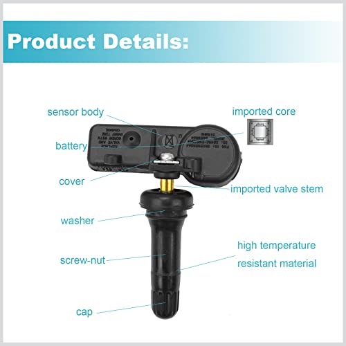 Ensun 28103-Sg000 Programmed Tire Pressure Monitoring System (Tpms) Sensor 315Mhz (Pack Of 4) - Replacement For - Subaru #TOP1