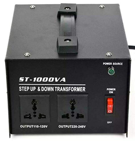 ZooTek 1000 Watt Voltage Transformer- Step Up and Down- Circuit Breaker Protection Universal Dual Output Step Up & Step Down Power Transformer 110V to 220V/220V to 110V