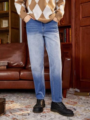 Image of KOTTY Men's Solid Blue Yonder Button Regular Fit Jeans