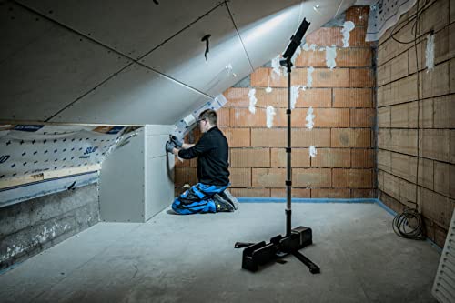 Brennenstuhl Multi Battery LED Akku Teleskop Arbeitsstrahler 6050 MA (7700lm, IP54, Höhenverstellbar Bis 140cm, Kompatibel Mit 18V Akkus 11 Verschiedener Hersteller, Ohne Akku, Engineered In Germany)