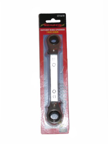 Neilsen CT1618 10mm x 13mm Offset Ratchet Ring Spanner with Forward Reverse Ratchet Switch