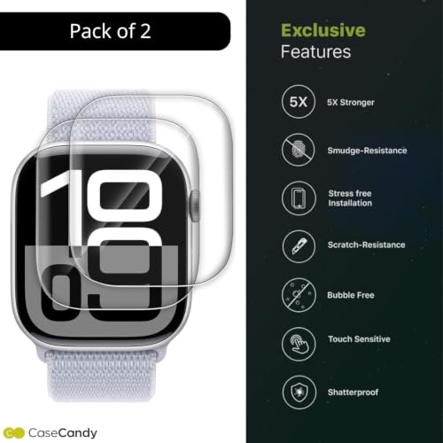 Image of BIGFACE Casecandy - (Pack 2) Screen Protector for Apple Watch 42mm Series 11 /10 | HD Screen Guard for Apple Watch Series 10 / Series 11 42mm - HD /Easy Installation Kit /Bubble Free Technology