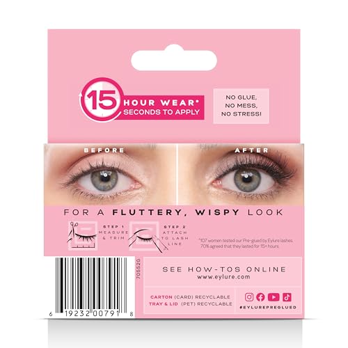 Eylure Press On Pre-Glued False Eyelashes, Light & Wispy Accent Lash, No. 003, Twin Pack - Thumbnail 7