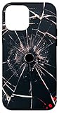 iPhone 12 mini Bullet Hole Blood Splatter Prank Cracked Screen Case