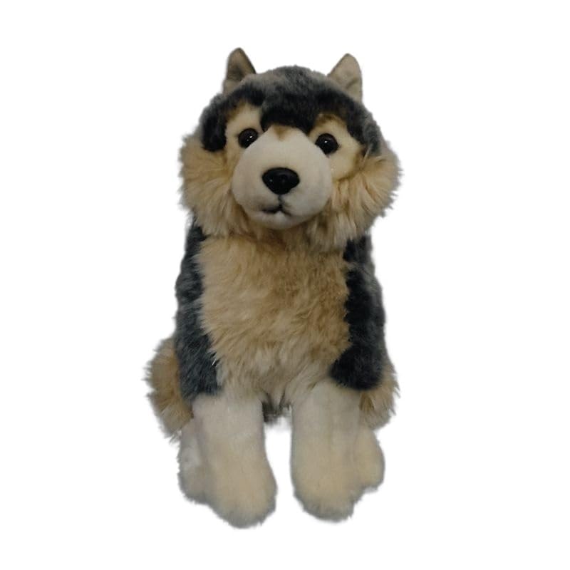 Peluche loup haute qualité coyote assis aux finitions soignées