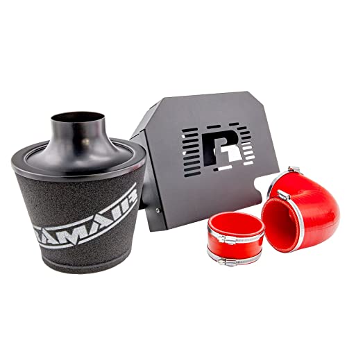 Ramair Filters SR-225-RD-ECU Performance Induction Kit with ECU Relocation Bracket and Silicone Hoses, Red