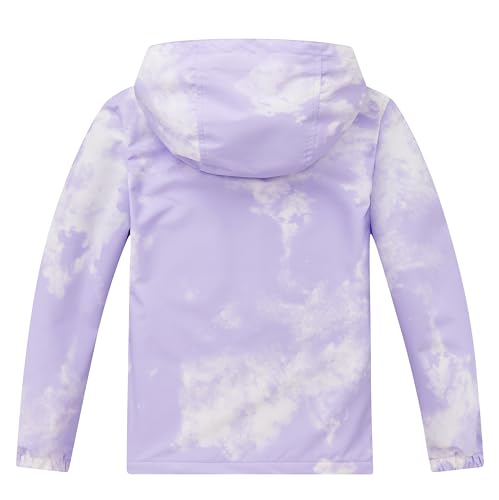 Image of Boys Girls Rain Jackets Waterproof Hooded Fleece Raincoats Lightweight Windbreakers for Kids