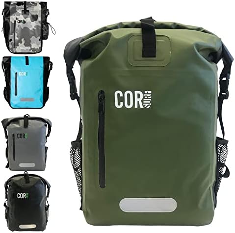 COR Surf Waterproof Dry Bag Backpack 25L and 40L with Padded Laptop Sleeve (40L, Black)
