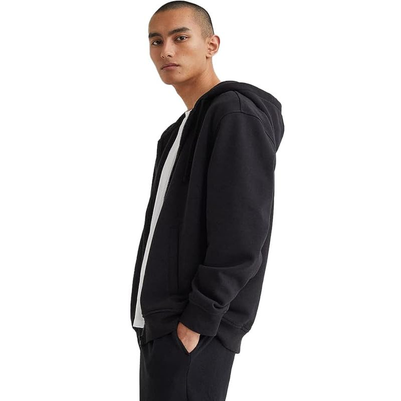 Image of Koverify Plain Chain Hooded Zipper Jacket for Men