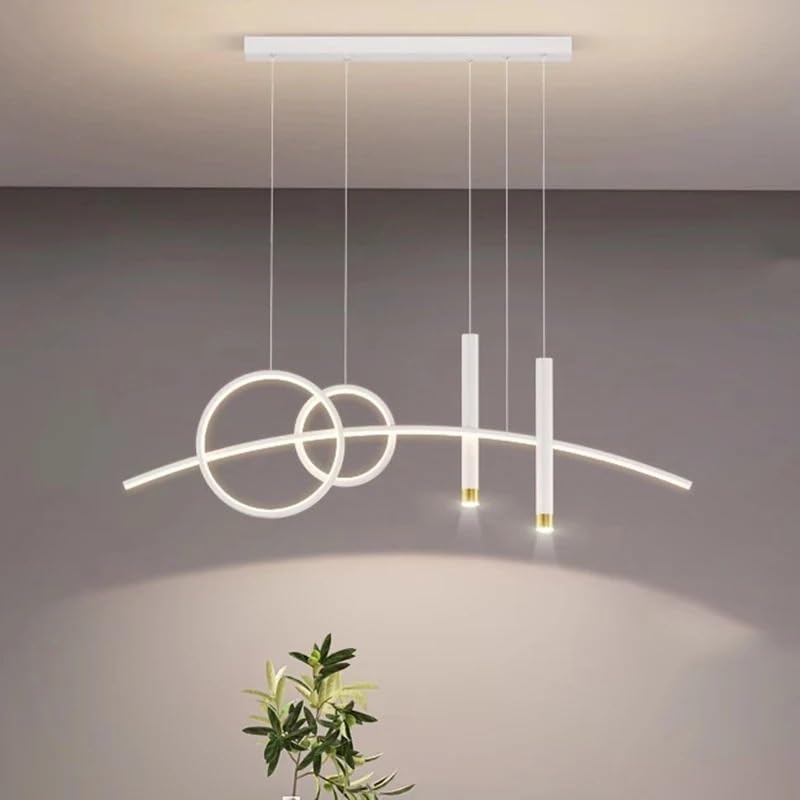 Lustre salon blanc et suspension de salle à manger télécommandée avec gradation RC