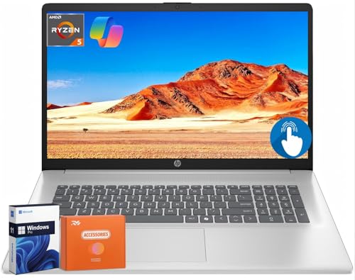 HP 17.3" Business Laptop 2025, HD+ Touchscreen Display, AMD Ryzen