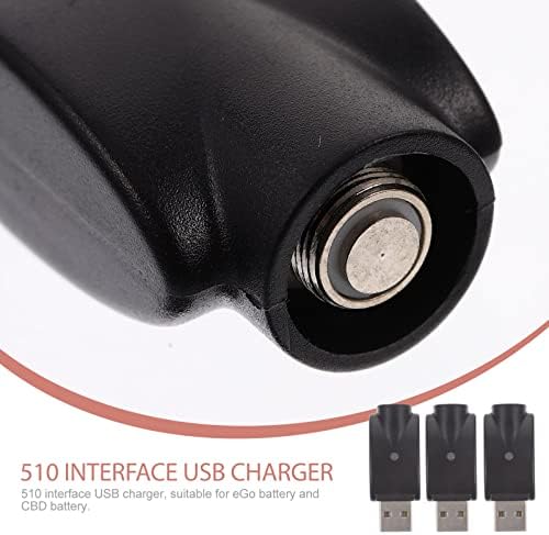 Mikikit 6pcs510 Charger Cable with Led Battery Ego Chargers Cbd Indicator Thread Compatible Usb Converter Light Adapter For
