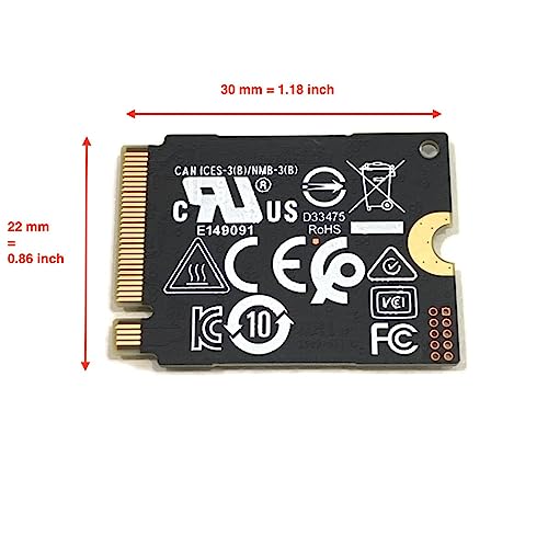 Samsung SSD 512GB PM991 M.2 2230 30mm NVMe PCIe Gen3 x4 MZ9LQ512HALU MZ-9LQ512A Solid State Drive Compatible with Dell HP Lenovo