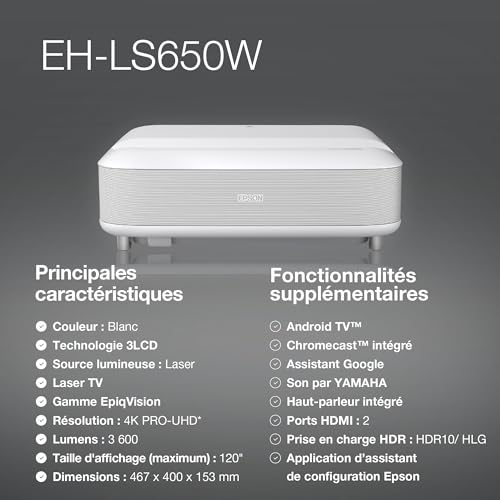Vidéoprojecteur Epson EH LS650W - vue 10