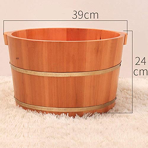 Balde de madera natural para baño de pies miniatura 5