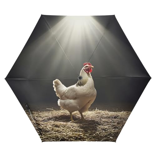 Parapluie automatique noir Majestic Chicken pliant robuste et pratique