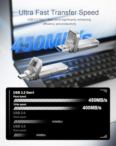 Clé USB C 2 en 1 256 Go compatible tablette et console de jeu - 2