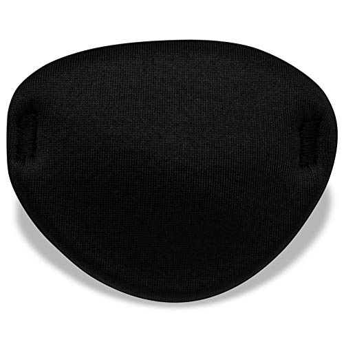 QA Black Eye Patch with Adjustable Buckle for Adults Soft and Comfortable Pirate Eye Patch Single Eye Mask for Amblyopia Lazy Eye