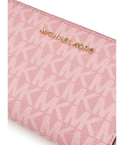 Image of Michael Kors, Womens, Jet Set Small Zip Around Card Case, Primrose, One Size