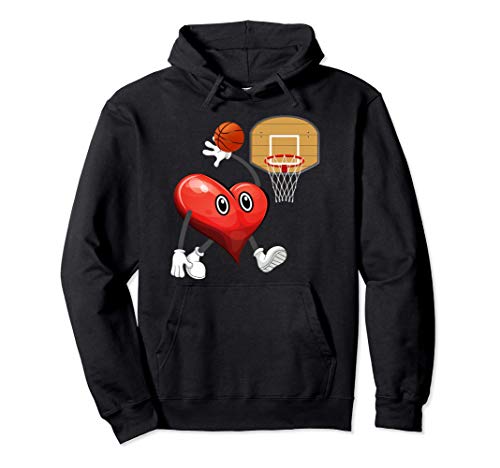 Heart Dunking Valentines Day Basketball Fans Gift Sudadera con Capucha