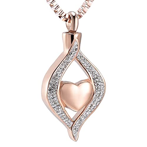 Bijoux de cendres étanches avec pendentif coeur en cristal or inoxydable