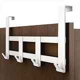 Menz Appendiabiti per porta solido, bianco, da appendere, gancio resistente, estremamente affidabile, complemento per la casa, gancio universale