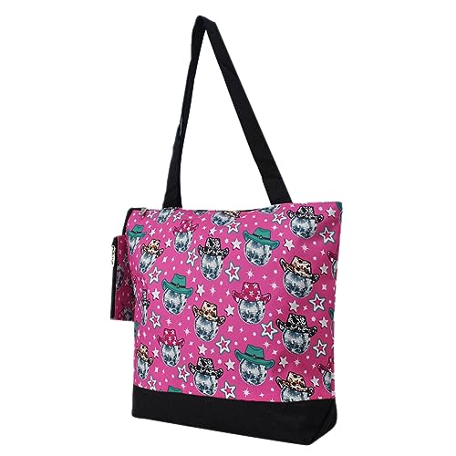 Image of NGIL Medium Top Zipper Closure Canvas Tote Bag with Attached Matching Coin Purse For Moms and Nurses