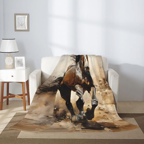 Couverture plaid cheval occidental pour soirées cocooning canapé - 4