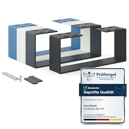 HOLZBRINK Tischbeine Metall Schwarz 1 Stück | Tischkufen/Tischgestell für Couchtisch, Esstisch, Schreibtisch, Sitzbank | Möbelfüße Size: 37x15cm