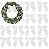 AIMUDI White Velvet Bows 45 White Christmas Bows for Tree Premade White Bows for Wreaths Twist Tie Bows for Gift Wrapping Festive Winter Decor Tree Garland Swag Wedding Decor 12 PCs