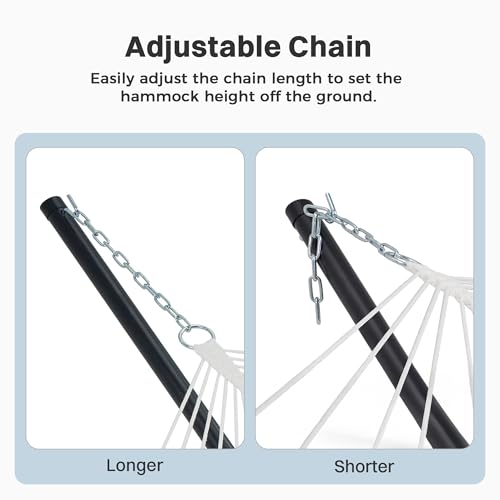 SUPERJARE Curved-Bar Hammock with Stand, 2 Person Heavy Duty Hammock Frame, Detachable Pillow & Portable Carrying Bag, Perfect for Outdoor & Indoor, Navy Blue