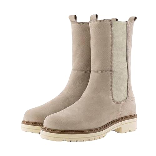 Clic! Stiefel Leder Damen Teens Boots 20418 Lammfellfutter Beige,...