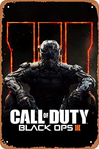 Call of Duty Black OPS 3 Game Poster Video Game Tin Metal Sign Vintage Wall Plaque Decor 8x12 Inch