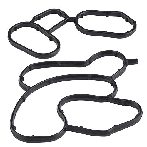 Aramox 2Pcs Oil Cooler Seal, Engine Oil Filter Housing Seal Gasket Oil Cooler Seal Replacement OEM: 11427508971 11427508970