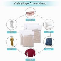 KALIONE Net Wäschebeutel, 4 Stück Mesh Wäschesäcke, Waben-Dessousbeutel mit Aufhängeschlaufe – Ansicht 5