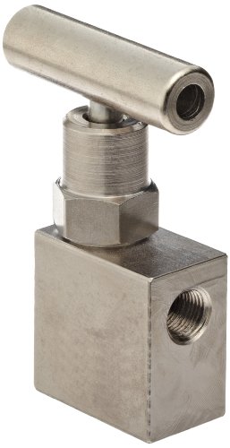 NOSHOK 100 Series 316 Stainless Steel Hard Seat Mini Needle Valve with Swivel Adapter, 1/2" NPT Male, 10000 psi Pressure Range