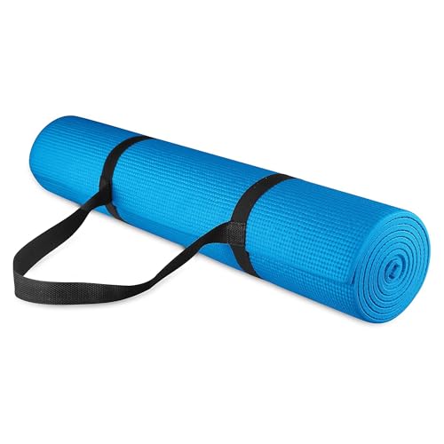 Image of Fitvids All Purpose 1 /4-Inch High Density Anti-Tear Exercise Yoga Mat with Carrying Strap, Multiple Colors