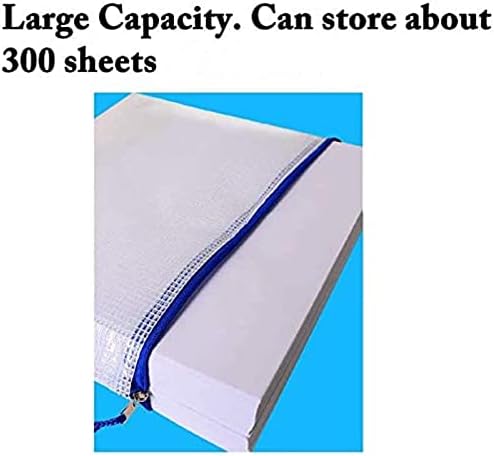 Plastic Wallets A3 Zip Wallets Ziplock Bags Plastic Mesh Document File Folder A3 Zipper Bag Zip Locked Bags - 5PCS
