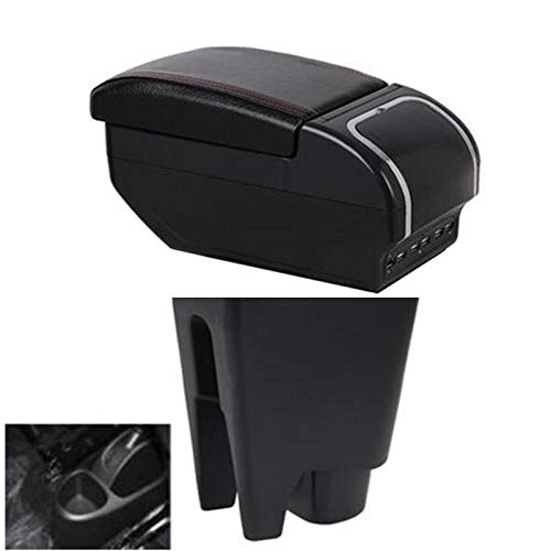 XTHY pour Peugeot 107,   boîte d'accoudoir de secrétaire de Voiture Repose-Bras USB 3 Couleurs décoration de Voiture Accessoires de Voyage boîte de Rangement Cover