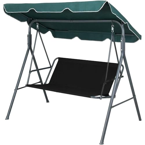Funda de cojín impermeable Oxford 600D para columpio de jardín, funda de cojín de repuesto para muebles de exterior de 23 plazas, funda negra duradera de 138 x 50 x 50 cm