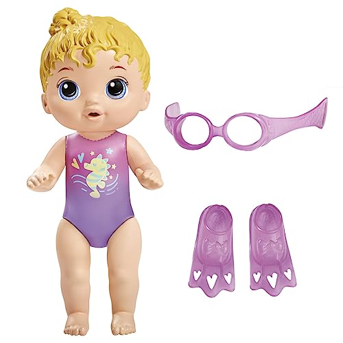Baby Alive Sunny Swimmer Doll, 10-Inch Water Baby Dolls for 3 Year Old Girls and Boys and Up, Doll, Blonde Hair