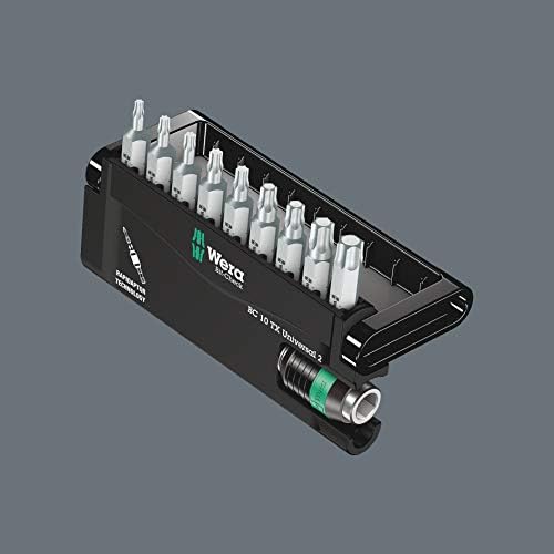 Wera 05057115001 Bit-Check Set 8667-9/Z Extra-tough with Rapidaptorfor Drill/Drivers, Metal Jointing, Torx TX6-40 10pc