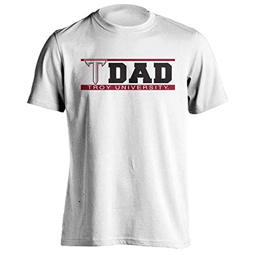 Sport Your Gear Troy University Trojans Proud Parent Dad T-Shirt (White, 2XL)