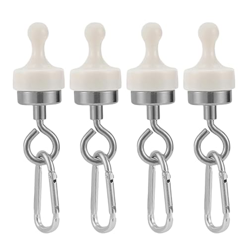 Ganchos Magnéticos, 4 unidades Soporte Magnético Redondo, Gancho Magnético para Camping, Garaje, Cocina, Oficina, Gancho Extraíble, Gancho Magnético de Camping