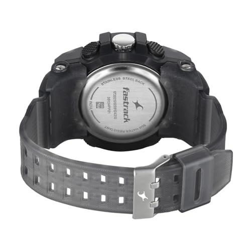 Image of Fastrack StreetStyle 6.0 with Analog Digital Black Dial Black Polyether Strap Watch for Men - 38134PP01W