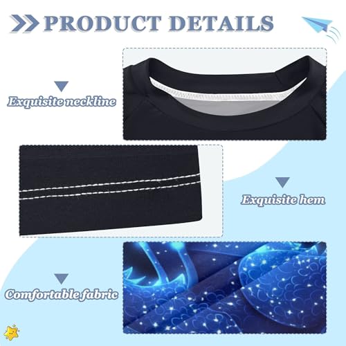 Cartoon Cute Blue Dragon Bathing Suit Kids Sun Protection Volleyball Shirts Swimwear Beach Tops 3T3