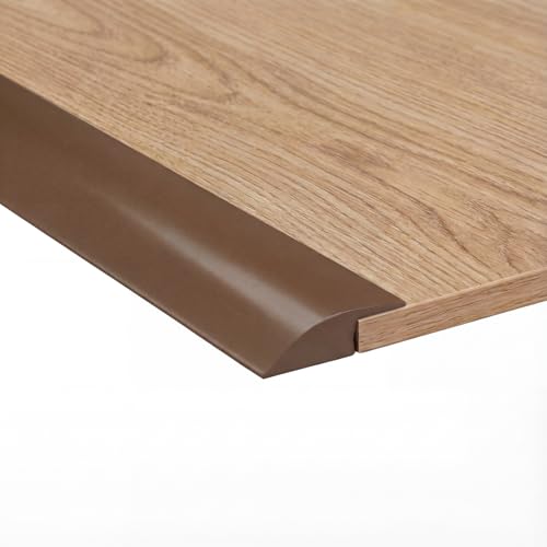 Joyfolk 20ft Carpet Floor Transition Strips, Self-Adhesive Carpet to Tile Transition Edge Triings for Doors/Wood Floors, Coverage Height up to 5mm(Dark Brown)