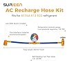 SURIEEN R134A Refrigerant Charge Hose Kit, Car AC Air Conditioning Charging Refrigerant Recharge Hose Kit with Gauge, R12/R22 to R134A Low Pressure Retrofit Valve for R12 R22 Port #2