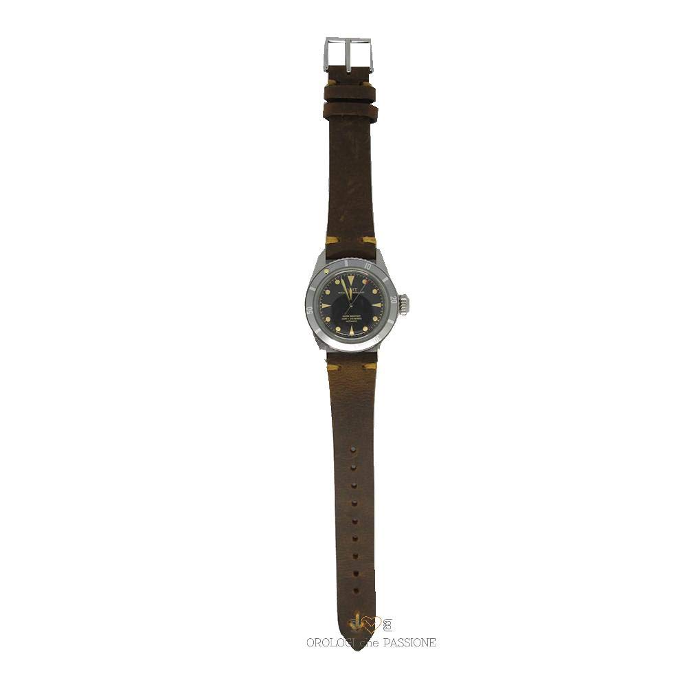 Sea Diver Diver Acero Automático Miyota Negro Cuero Marron Reloj Unisex